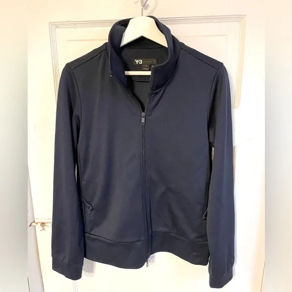 Y-3 Yohji Yahamoto Adidas Women's Large Dark Blue Bomber Jacket Zip-Up - Picture 1 of 7